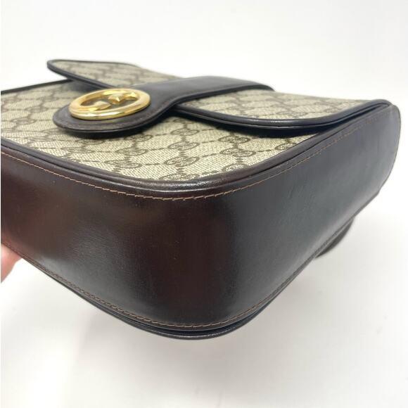 Gucci Vintage GG Monogram Supreme Blondie Top Handle Bag PVC Leather Beige Brown - Picture 9 of 17